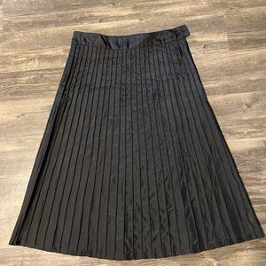 Anthropologie Odille Black Pleated Skirt